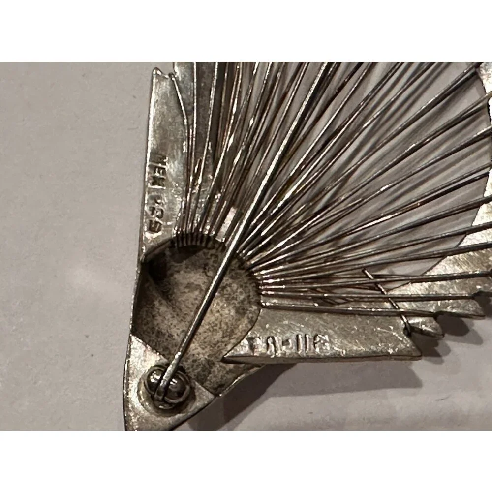 TAXCO TA-116 STERLING SILVER 925 WIRE ART SPIRAL SEASHELL 2" BROOCH PIN EUC - Picture 6 of 6